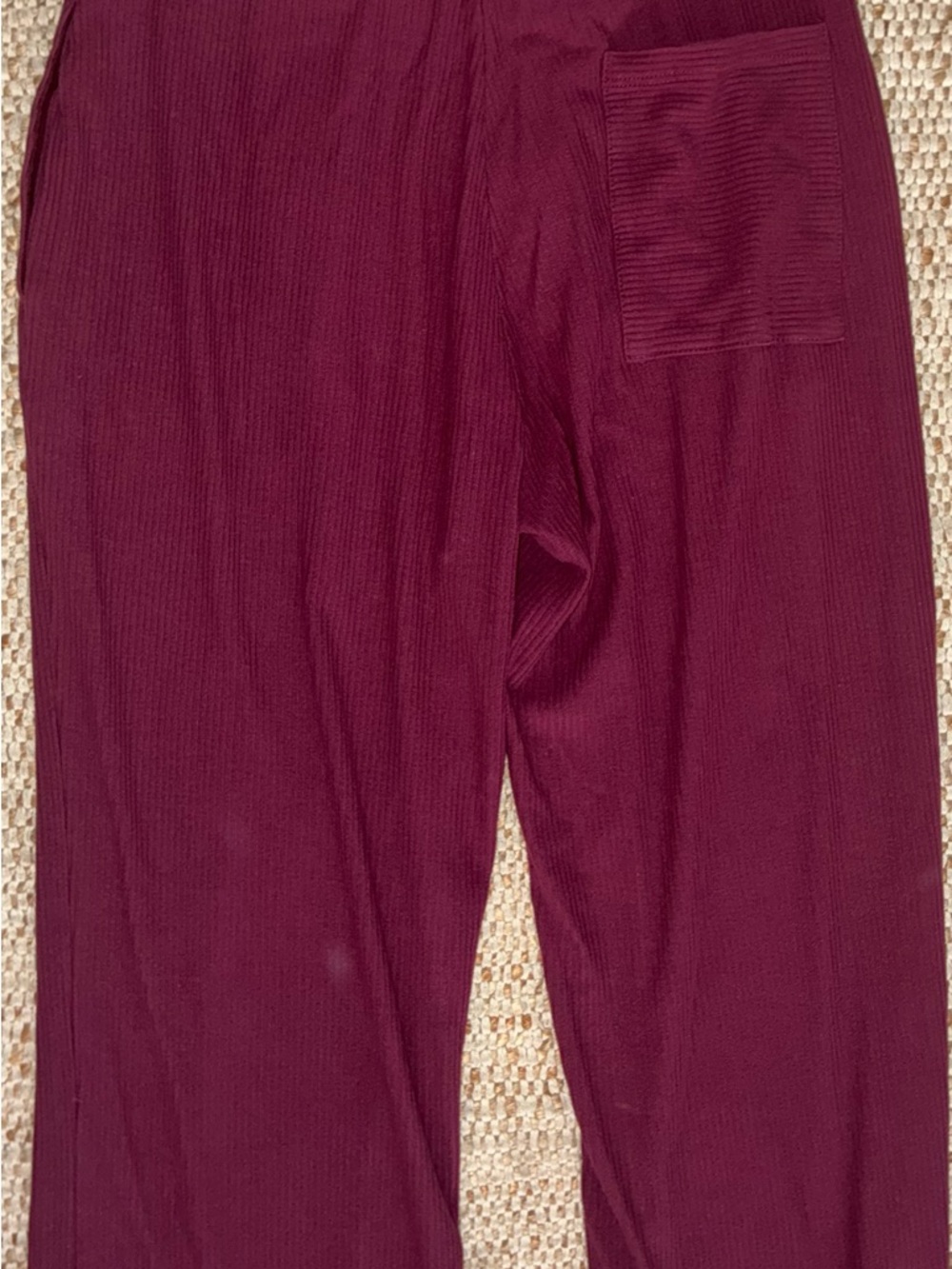 EUC Tommy John Burgundy Ribbed Lounge Set Small Medium Pajama Matching Set - Picture 9 of 14